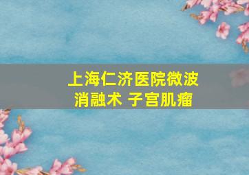 上海仁济医院微波消融术 子宫肌瘤